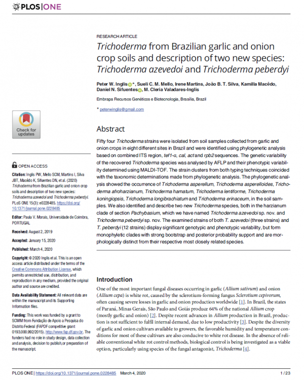 Inglis et Trichoderma azevedoi Trichoderma peberdyi